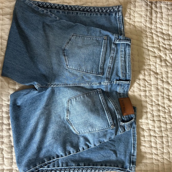 Judy Blue High Rise Medium Wash Side Braid Cropped Wide Leg Jeans 11/30 - Picture 7 of 8